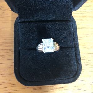 Rectangular 5 Carat CZ Set in 14K Gold